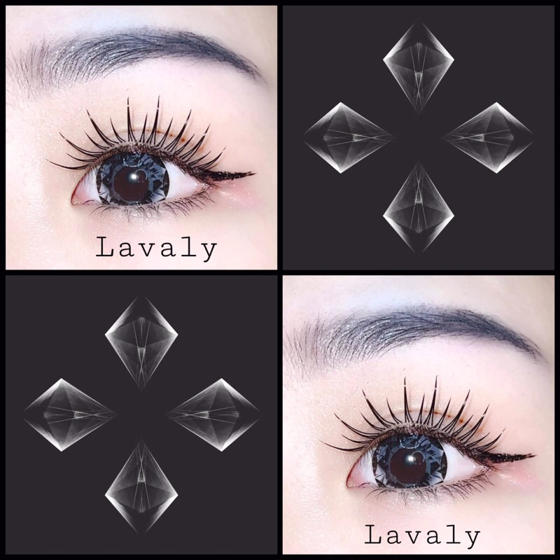 Lens thời trang màu xám kim cương long lanh giãn to (chỉ co 0 độ)