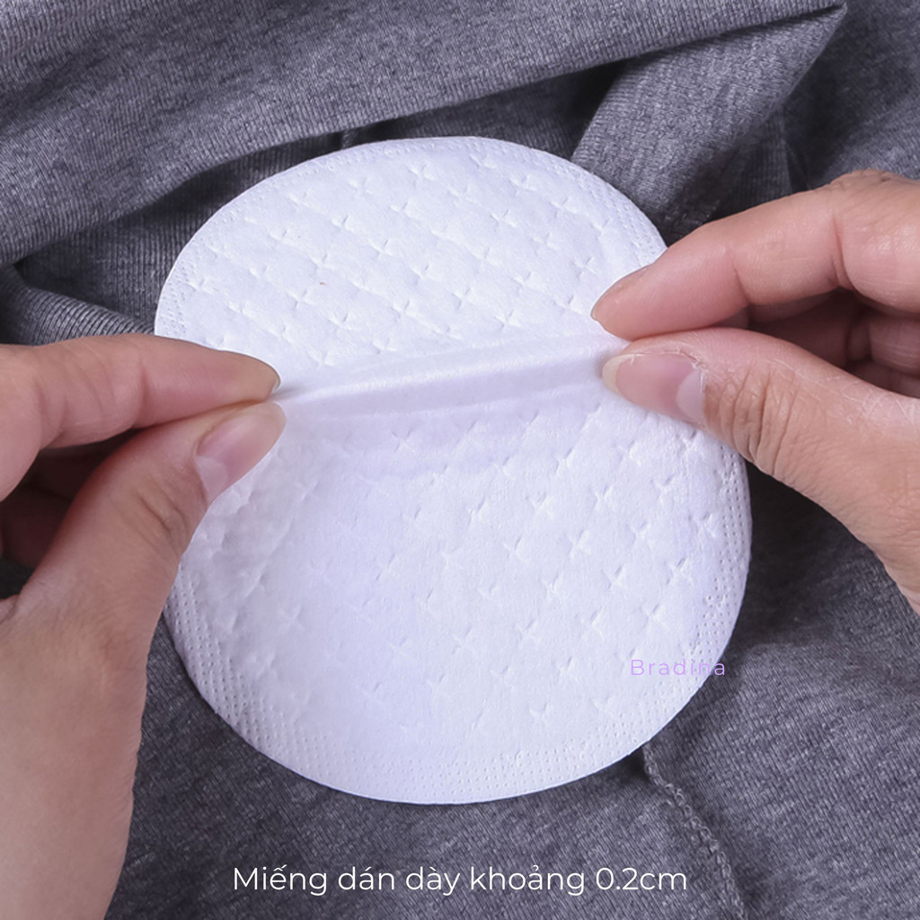50 Miếng Dán thấm mồ hôi dưới nách áo BRADINA, hạn chế mùi, giữ nách khô thoáng MHN