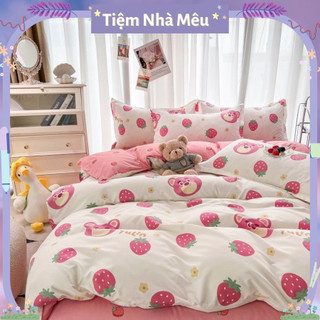 Bộ Vỏ Chăn Ga Gối Cotton 3D Cotton80% Gấu Teddy Nâu Vàng Dễ Thương Bền Fullsize Tiệm Nhà Mêu