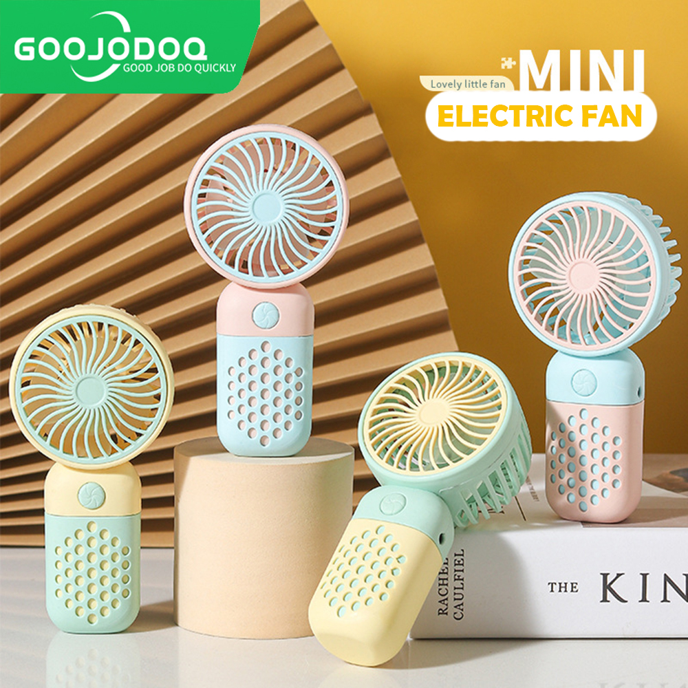 Quạt điện GOOJODOQ 2023 Quạt mini có thể sạc lại cho trường học cầm tay mini di động bàn có thể gập lại
