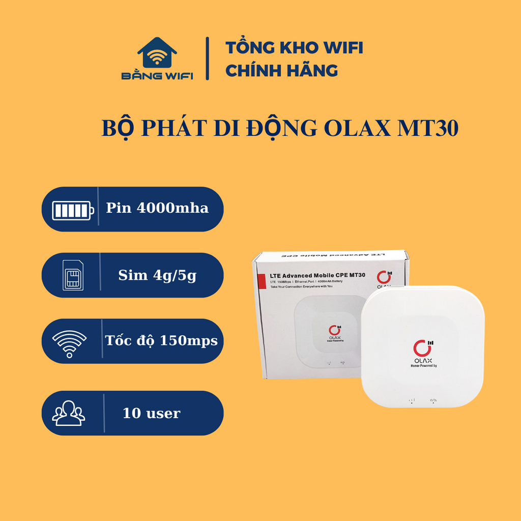 Cục phát wifi di động lắp sim Olax MT30 pin khoẻ 15 giờ cập nhật wifi 6 thế hệ mới