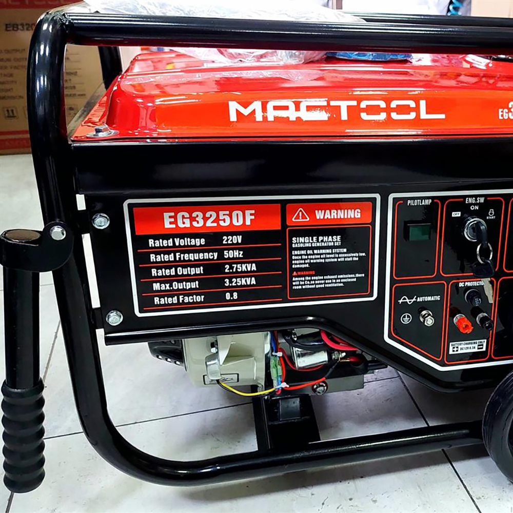 Máy phát điện chạy xăng ABG EG3250F - công suất 3.25KVA bình nhiên liệu lớn mức độ tiêu thụ nhiên liệu thấp tiết kiệm