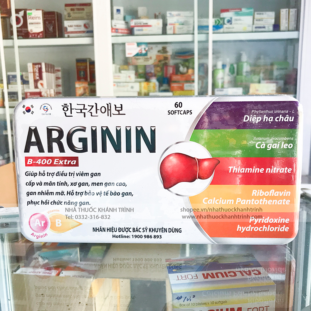 Viên Uống Thải Độc Gan Arginin B-400 Extra Giúp Thanh Nhiệt Bảo Vệ Gan, Tăng Cường Chức Năng Gan