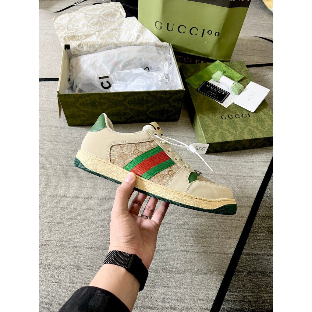 Giày Gucci Sơn Tùng Bản Cao Cấp Hottrend , Giày Thể Thao Sneaker Gucci ACE Nam Nữ Màu Xanh Đủ Size 36-43