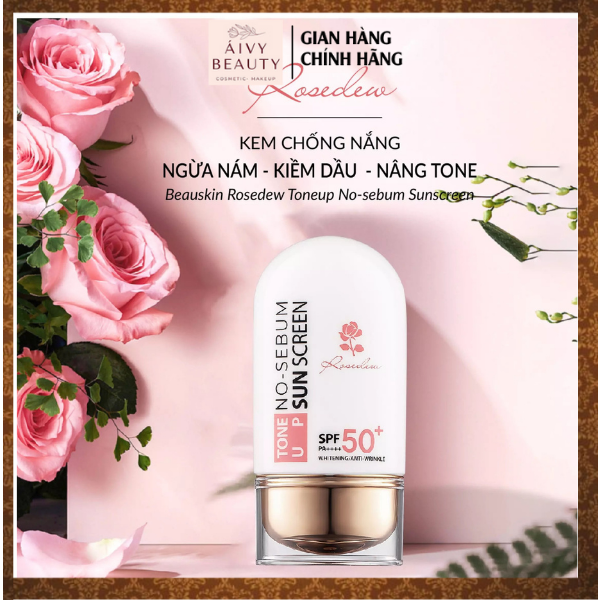 Kem chống nắng Beauskin Rosedew Tone Up Sunscreen kiềm dầu, nâng tone SPF 50+ Hàn Quốc 55ml