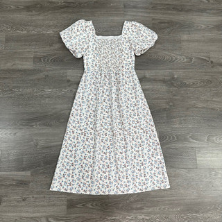 Đầm hoa Mixxo dún ngực, smocking lưng