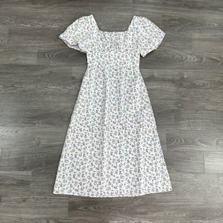 Đầm hoa Mixxo dún ngực, smocking lưng