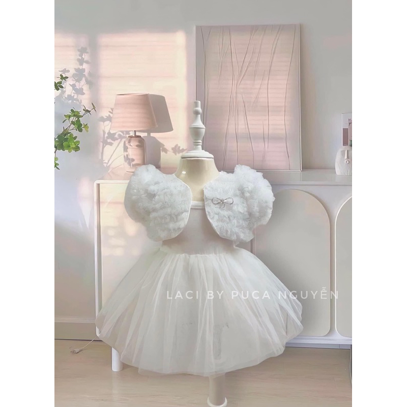Set váy trắng xoè ba lê cho bé