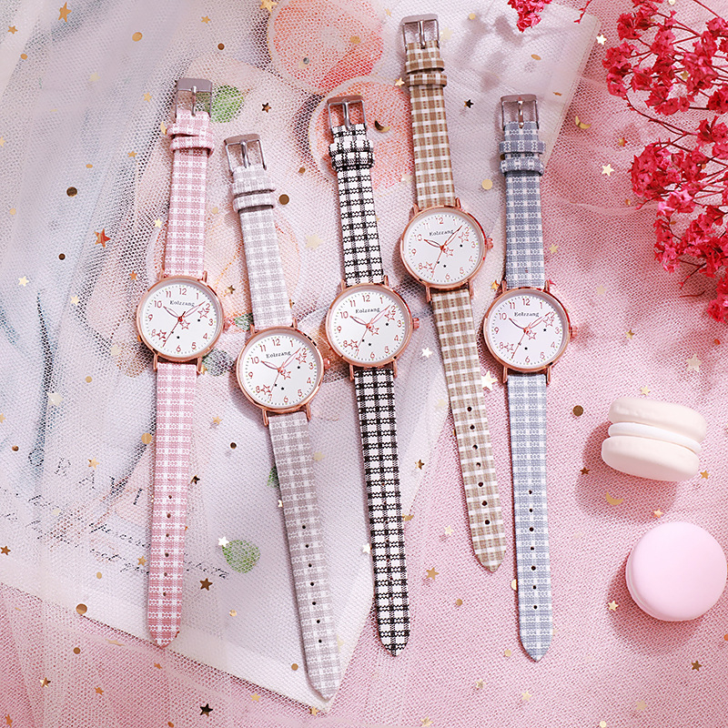 Đồng Hồ Ngôi Sao Nhỏ Dây Kẻ Sọc Cá Tính Cho Nữ DH14