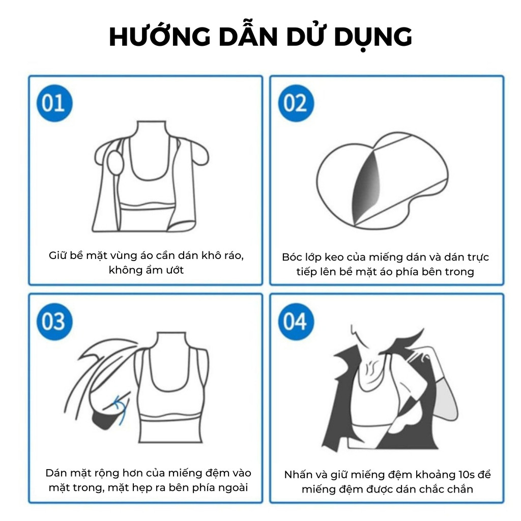 50 Miếng Dán thấm mồ hôi dưới nách áo BRADINA, hạn chế mùi, giữ nách khô thoáng MHN