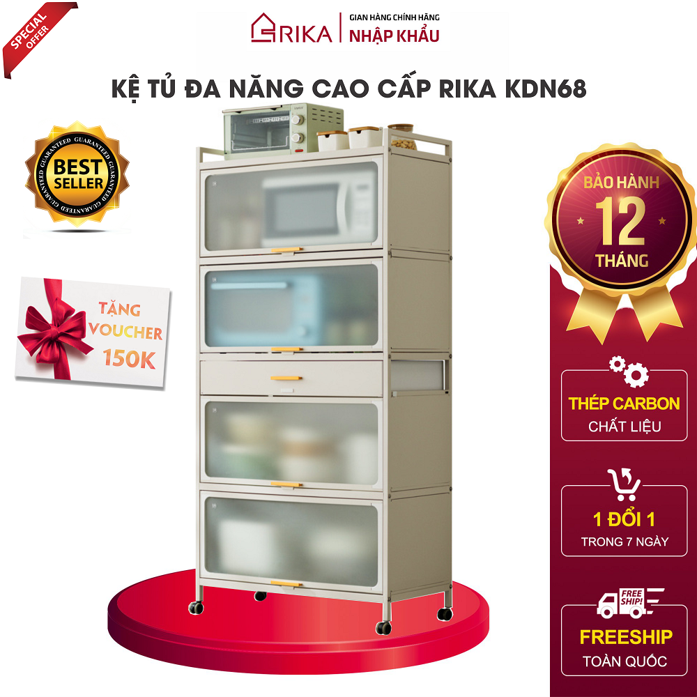 Kệ Bếp Đa Năng RIKA KDN68 Để Đồ Gia Dụng Nhà Bếp Chất Thép Carbon Cao Cấp Hàng Nhập Khẩu Chính Hãng
