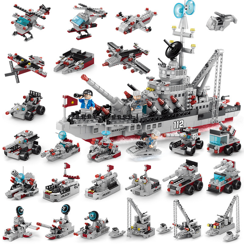 [ Combo 1236 ] Bộ đồ chơi lắp ráp cảnh sát, mô hình lắp ráp tàu chiên 1236 chi tiết, lắp ráp mô hình máy bay robot