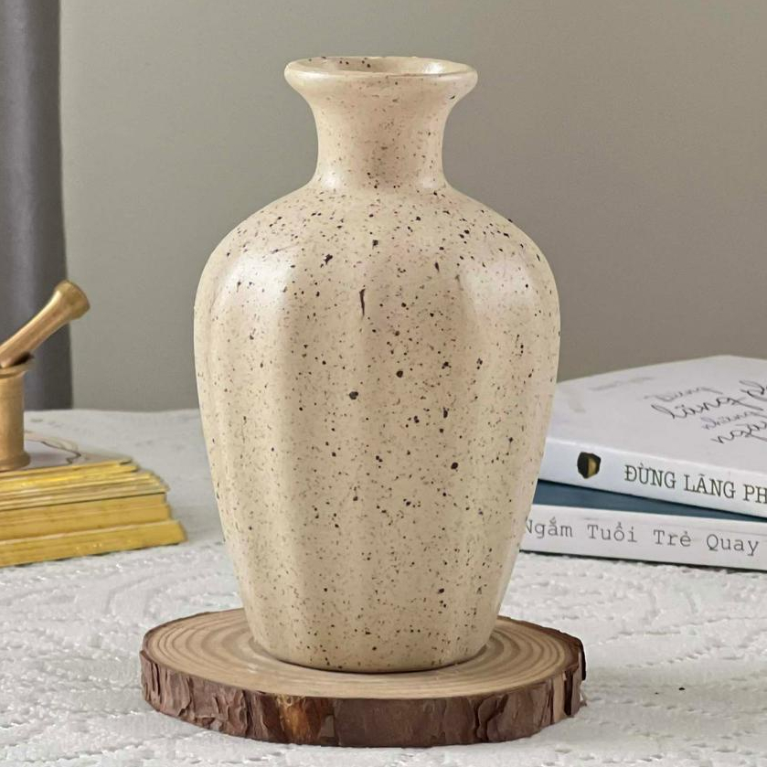 Bình hoa bát tràng decor mini dáng hút lộc 10 cm nhỏ xinh,dáng, lọ hoa gốm cắm hoa trang trí để bàn đẹp