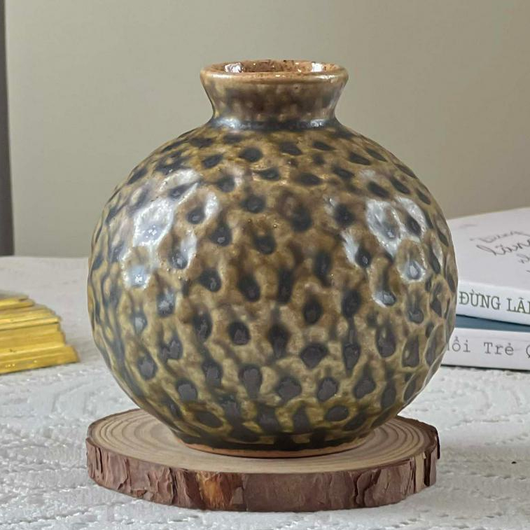 Bình hoa bát tràng decor mini dáng hút lộc 10 cm nhỏ xinh,dáng, lọ hoa gốm cắm hoa trang trí để bàn đẹp