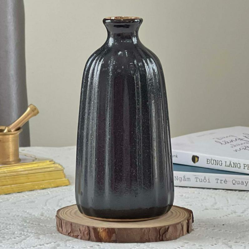 Bình hoa bát tràng decor mini dáng hút lộc 10 cm nhỏ xinh,dáng, lọ hoa gốm cắm hoa trang trí để bàn đẹp