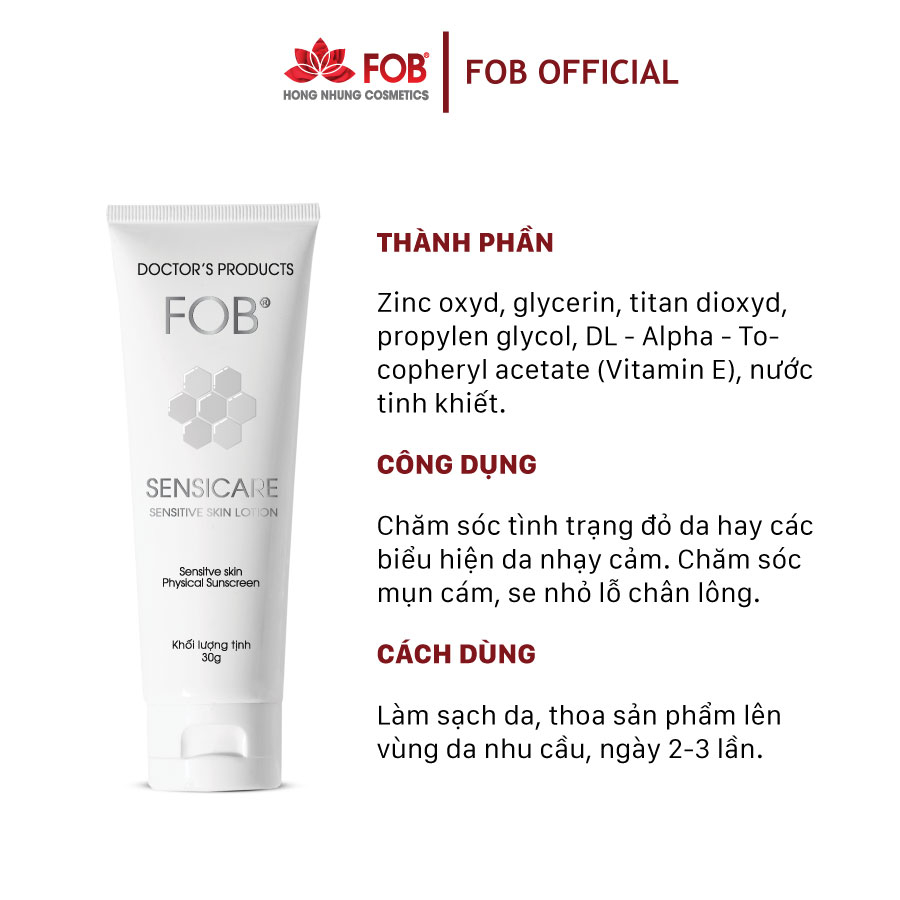 Chăm sóc tình trạng mụn cám, se khít lỗ chân lông - FOB® SENSICARE