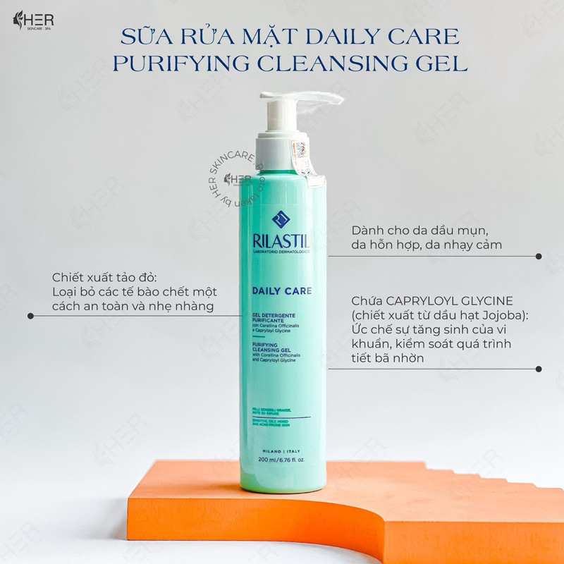 Gel rửa mặt Rilastil Daily Care Purifying Cleansing Gel
