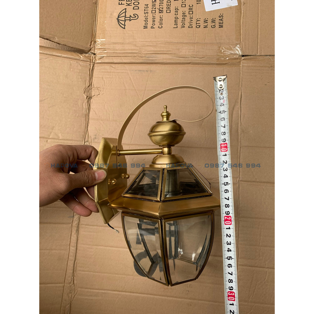 Đèn treo tường cao cấp bằng đồng ngoài trời HAPOVA GLEND 1002