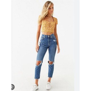 Áo croptop hoa nhí A127
