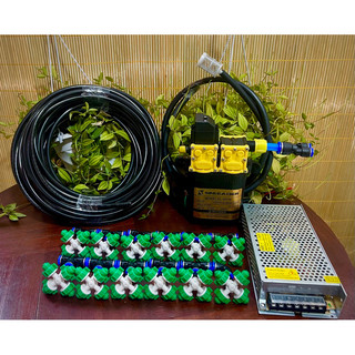 Bộ bơm phun sương đôi kèm 12 bộ 4 hướng - bộ phun sương tưới lan