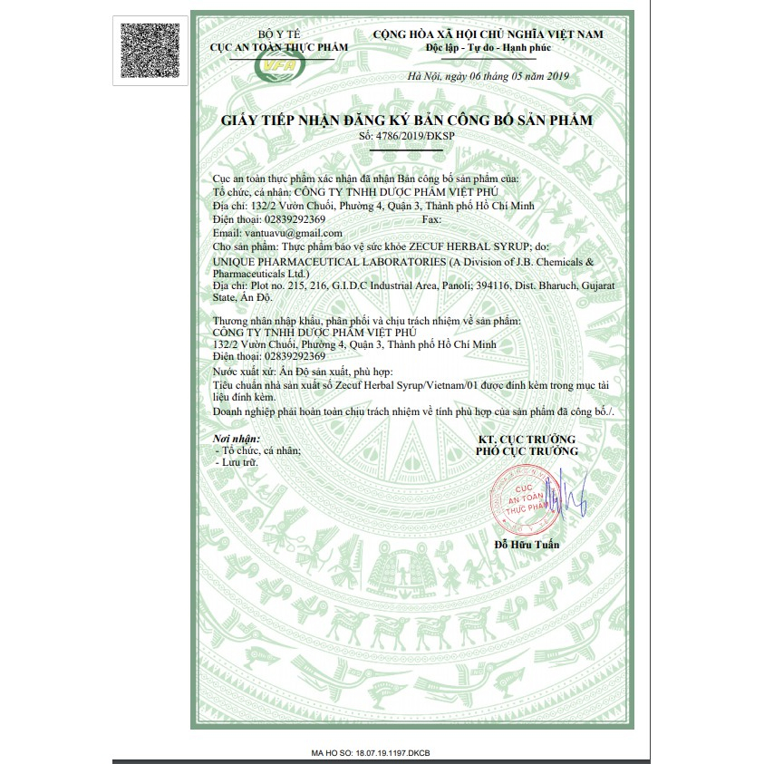 Zecuf - Siro ho thảo dược