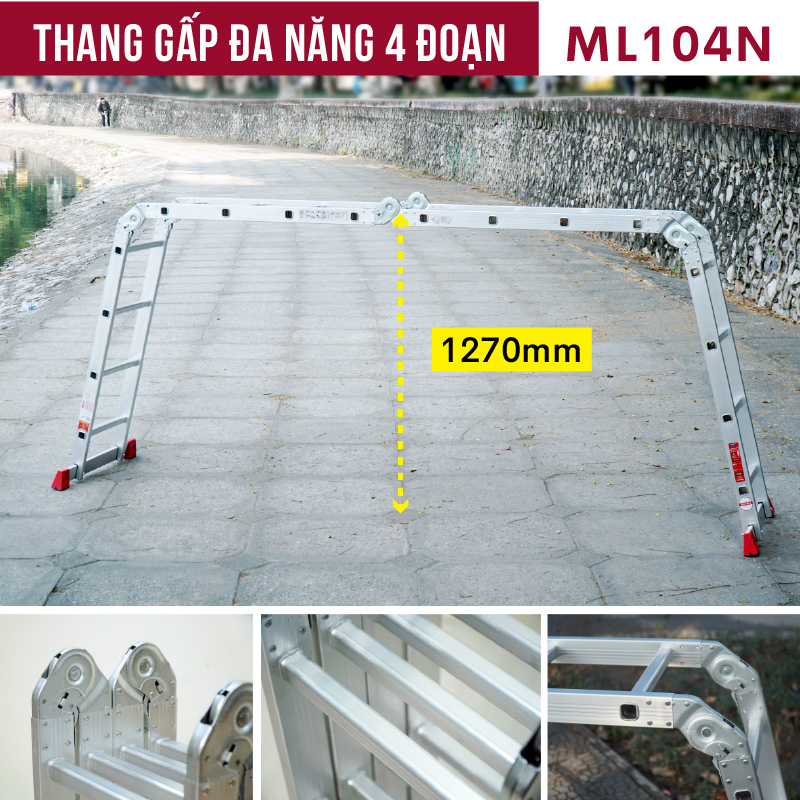 Thang nhôm gấp 4 đoạn Nhập Khẩu 4,7 mét siêu đa năng FUJIHOME