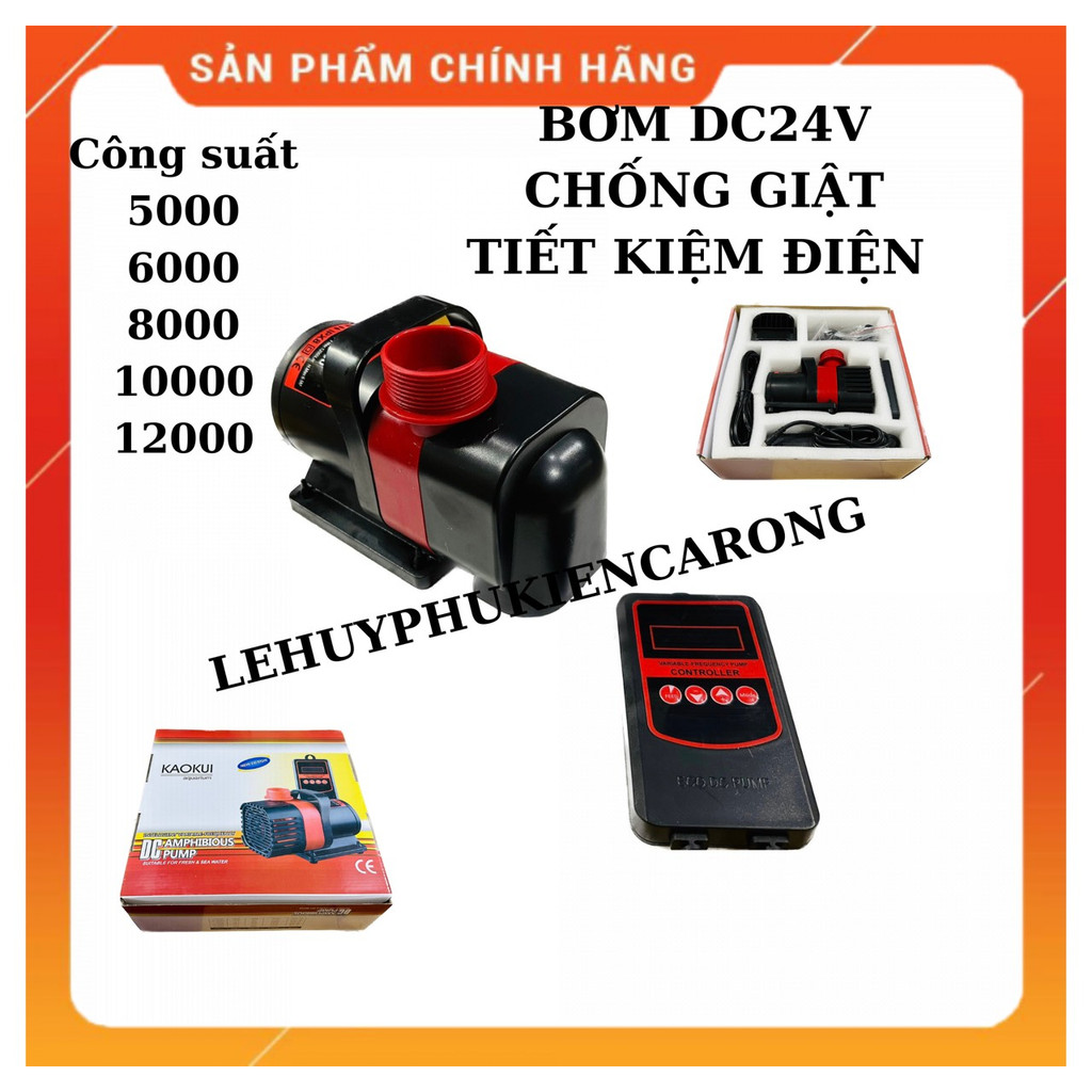 Bơm Bể Cá DC24v KAOKUI Chống Giật Kèm Bảng Điều Khiển Màn Hình LCD Đủ Công Suất
