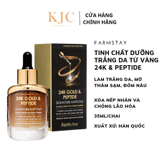 Serum làm trắng da và ngừa lão hóa từ 24K & Peptide - FARMSTAY 24K & PEPTIDE SIGNATURE AMPOULE