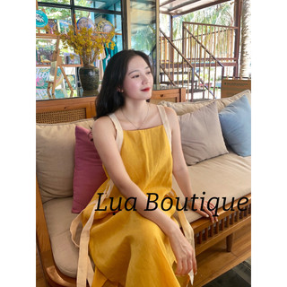 ĐẦM VÀNG HOẠ TIẾT DÂY VIỀN-FORM SUÔNG XẺ ĐÙI HAI BÊN,CÓ TÚI-ĐẦM DU LỊCH