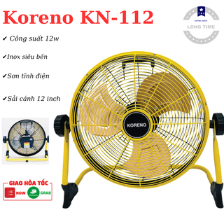 Quạt sạc tích điện koreno kn-112 cánh 12 inch, pin lithium-ion 10000mah, bảo hành 12 tháng