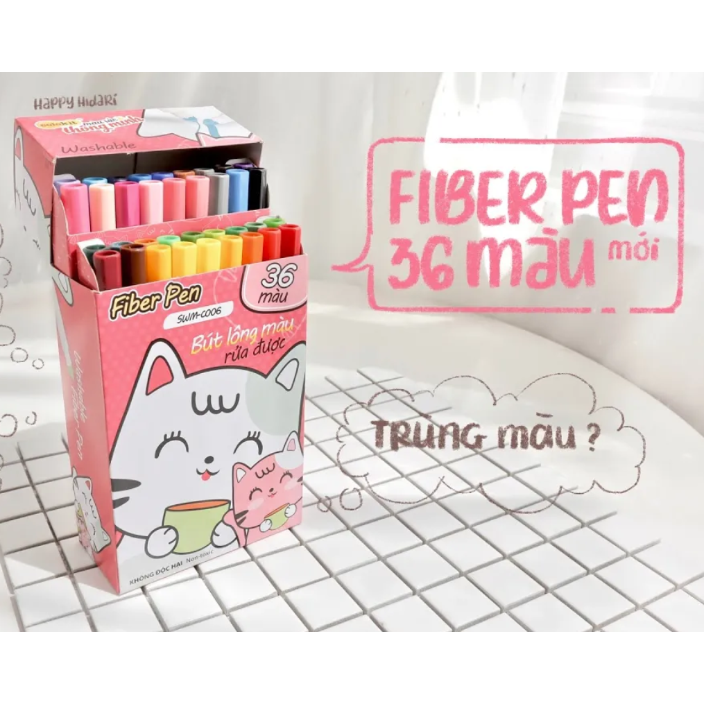 Bộ 20 / 36 màu Bút Fiber Pen Retro / Pastel / 36 Màu Thiên Long Colokit / Trang trí sổ - Hidari