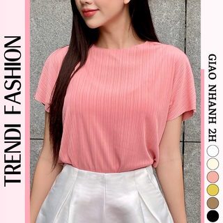Áo phông thun trơn basic cộc tay hến nữ cổ thuyền dáng rộng chất siêu mềm mát nhiều màu AL18
