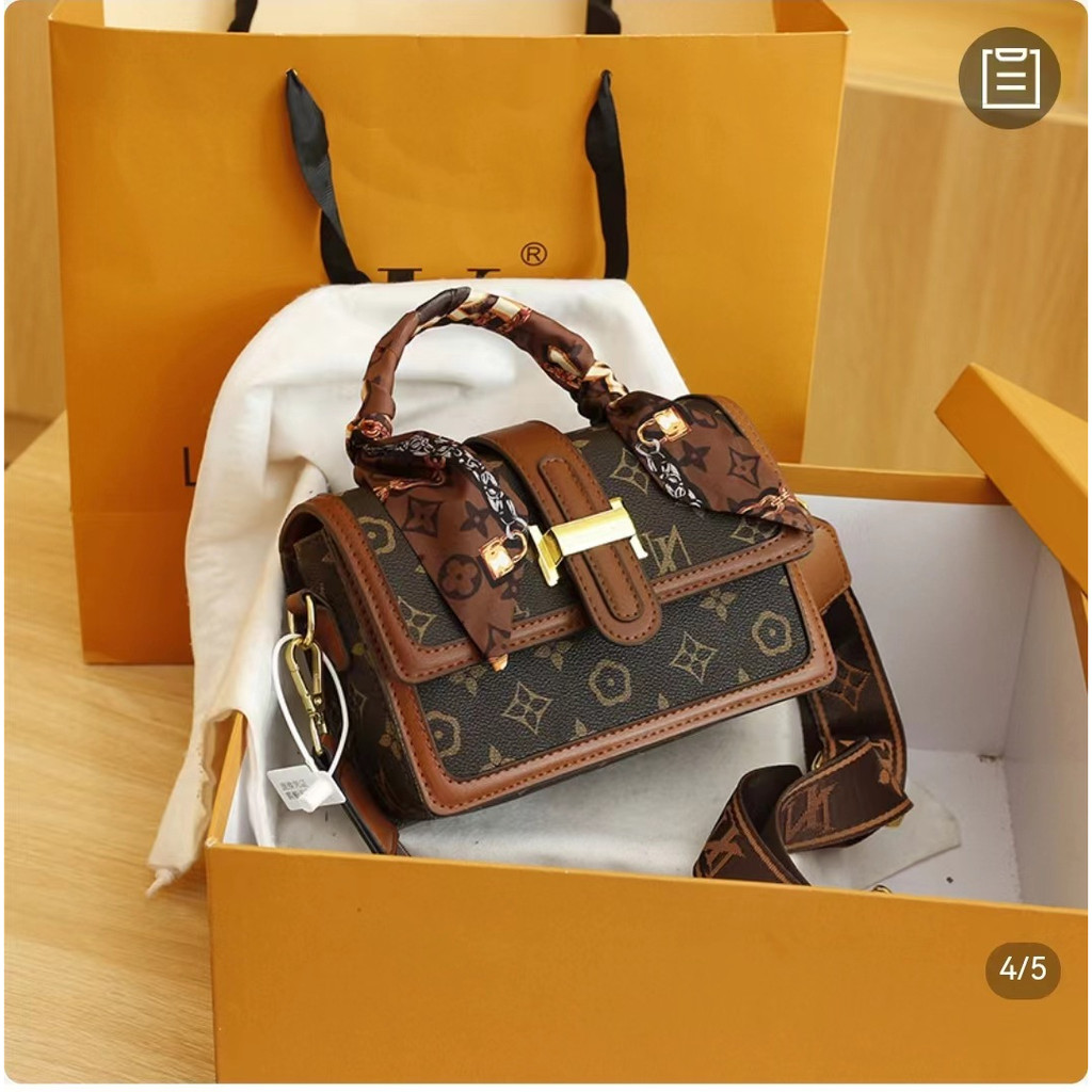 Túi xách Louis Vuitton Dauphine classic LV đeo chéo, bản thịnh hành 2023 kèm dây lụa, khóa chữ nhật size 21cm | BigBuy360 - bigbuy360.vn