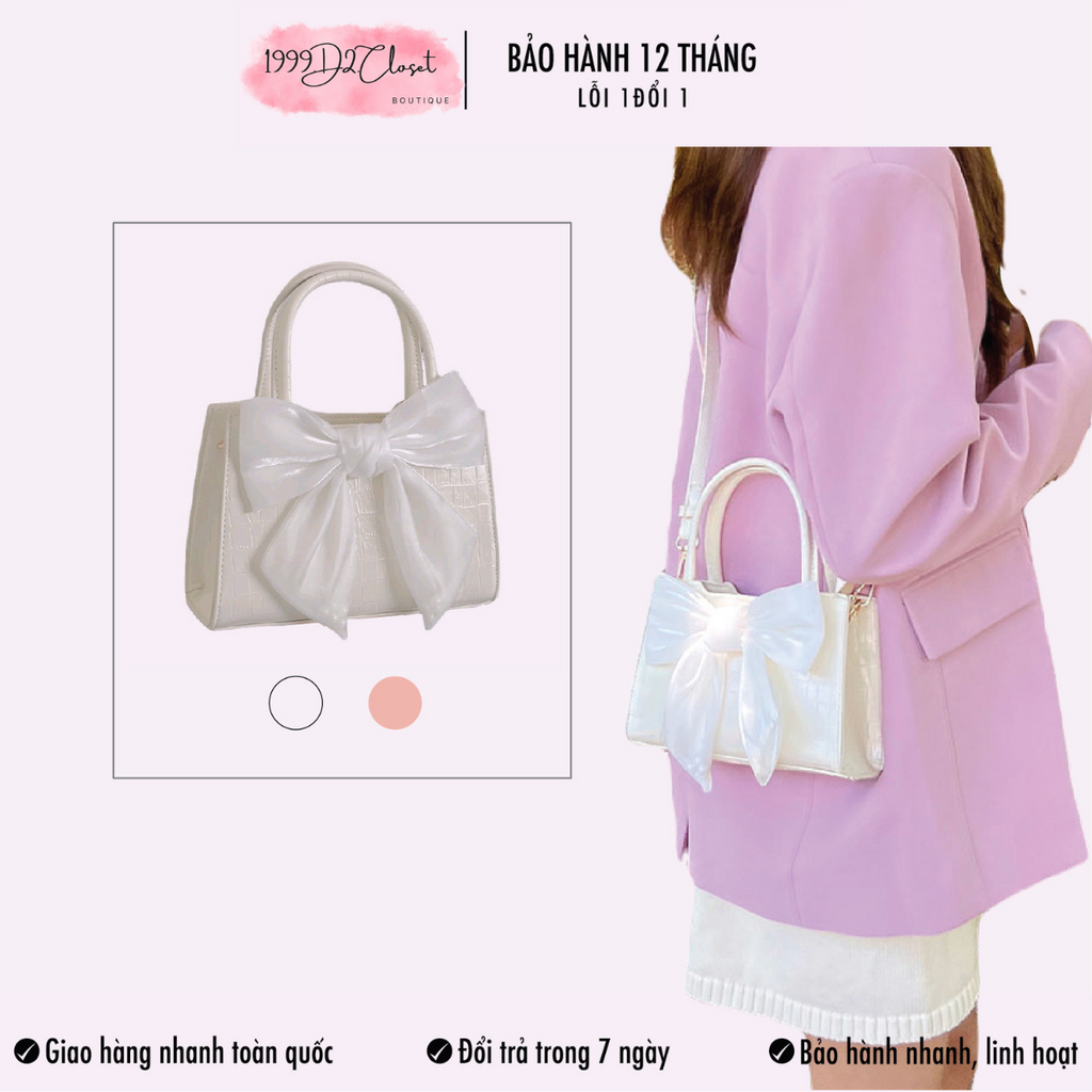 Túi Xách Đeo Chéo Nữ Phối Nơ Phong Cách Hàn Quốc Siêu Xinh D20