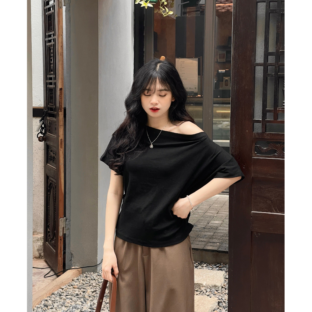 Áo trễ vai chất cotton zip Miho house | BigBuy360 - bigbuy360.vn