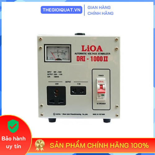 Ổn áp 1 pha Lioa DRI-1000II 1KVA ổn định dòng điện, thiết kế nhỏ gọn dễ di chuyển - Hàng chính hãng