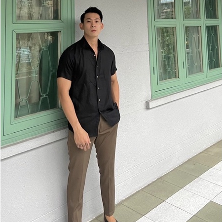 Áo Sơmi Linen Tay Ngắn Regular Fit Đơn Gỉan Thoáng Mát