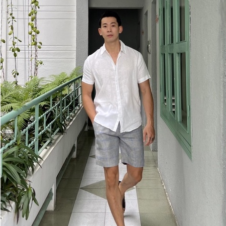 Áo Sơmi Linen Tay Ngắn Regular Fit Đơn Gỉan Thoáng Mát