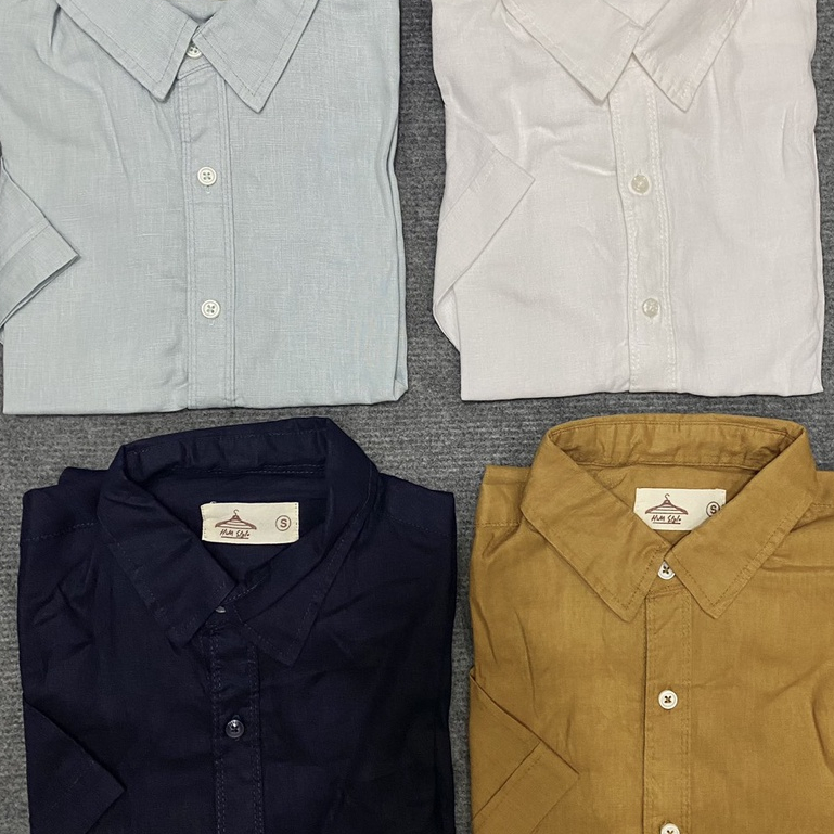 Áo Sơmi Linen Tay Ngắn Regular Fit Đơn Gỉan Thoáng Mát