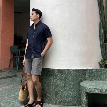 Áo Sơmi Linen Tay Ngắn Regular Fit Đơn Gỉan Thoáng Mát