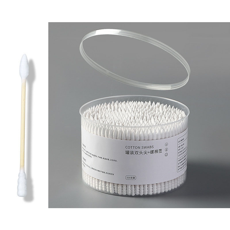 Hộp 500 Bông Tăm Ráy Tai 2 Đầu Làm Sạch Bằng Gỗ Tiện Dụng