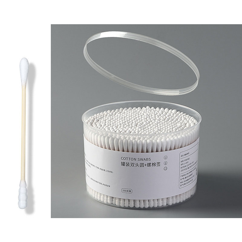 Hộp 500 Bông Tăm Ráy Tai 2 Đầu Làm Sạch Bằng Gỗ Tiện Dụng