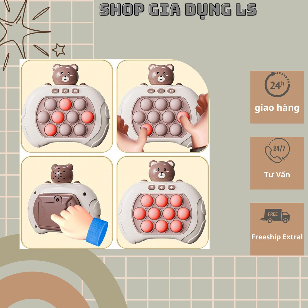 Đồ chơi Pop it thế hệ mới - máy game giải trí bấm nút theo đèn nhạc với nhiều level cho mọi lứa tuổi