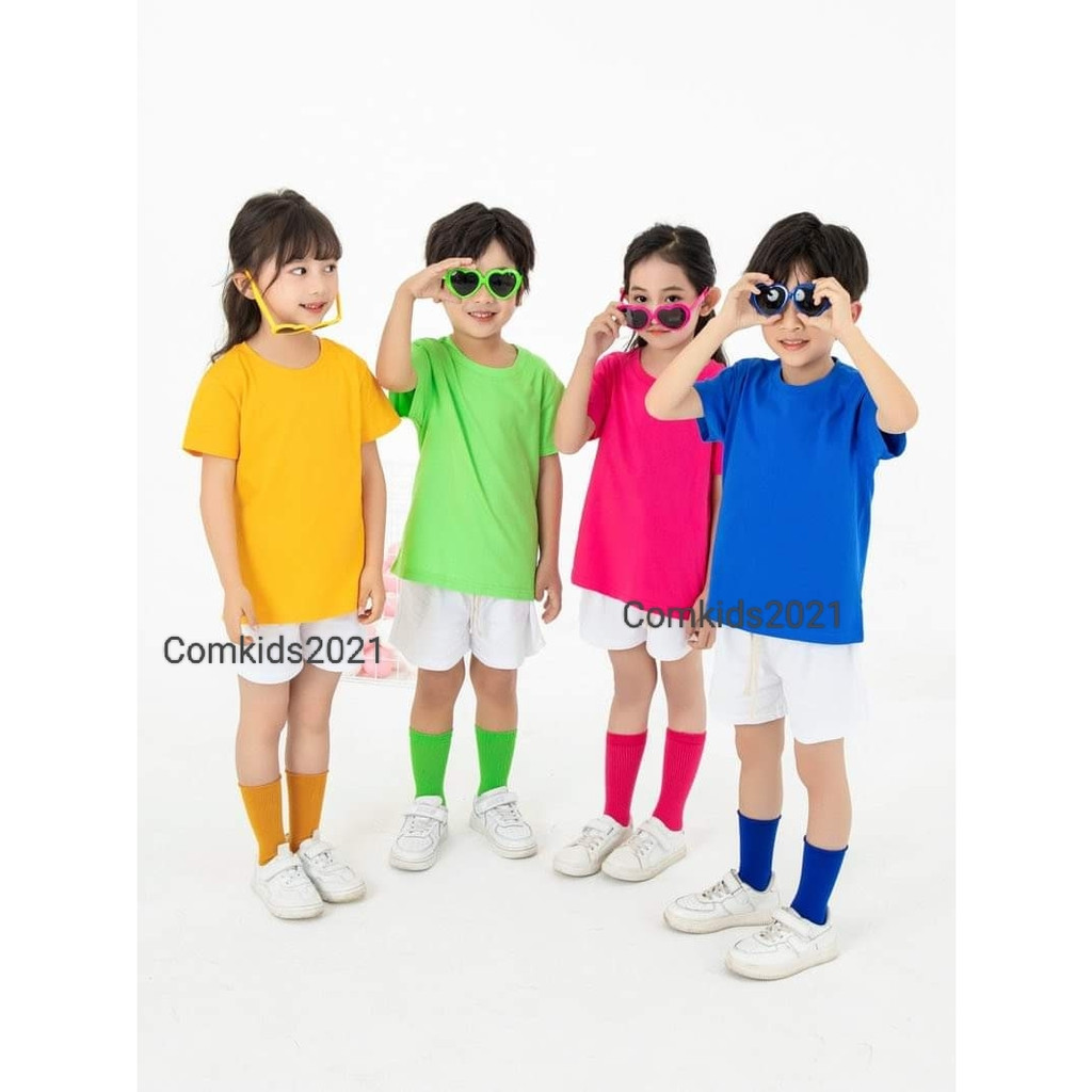 25-40kg Áo Thun Bé Gái Dáng Thụng, áo thun màu trơn cho bé gái SIZE ĐẠI
