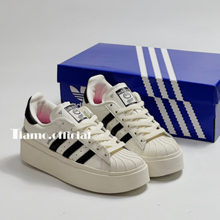 Giày Thể Thao Sneaker Adi,das Super Star Mũi Sò Đế Cao Màu Trắng Kem XO Đế Dày Cho Nam Nữ