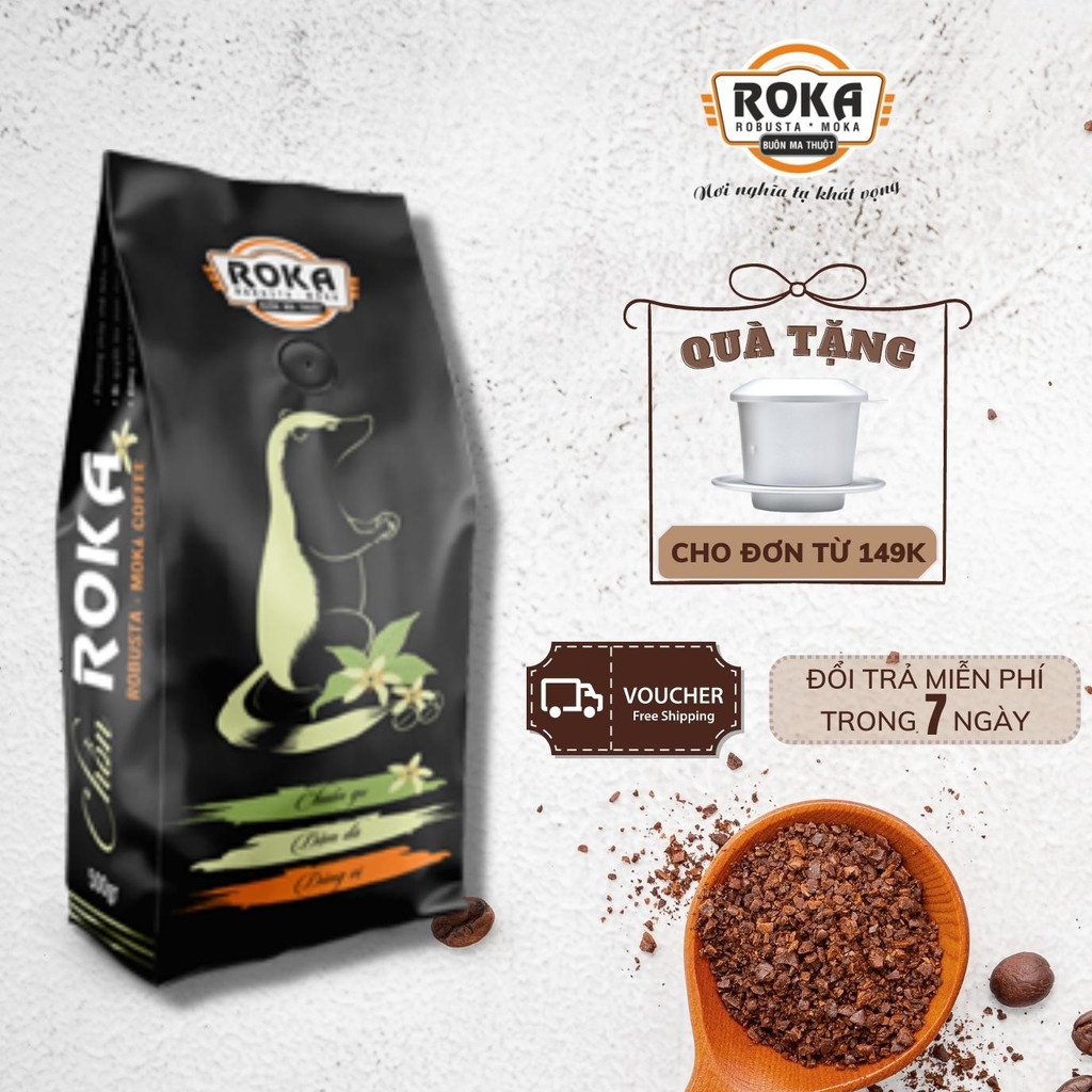 (500 Gram) Cà Phê Chồn Lên Men Tự Nhiên, Vị Đậm Béo Hương Thơm Đặc Trưng - Roka Chồn