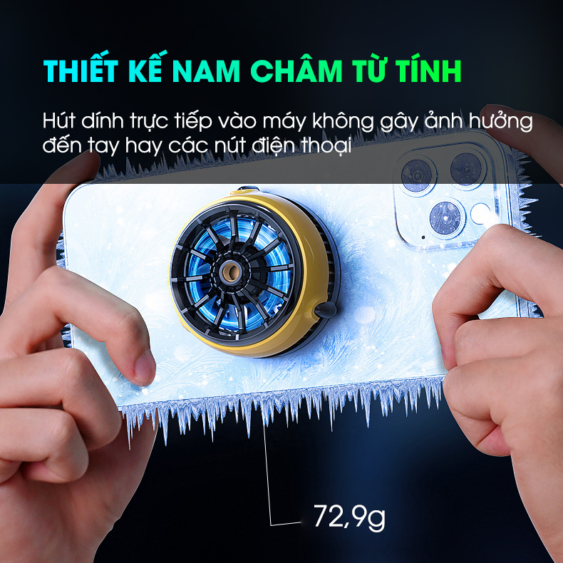 Quạt tản nhiệt điện thoại sò lạnh MEMO CX04 chơi game livestream làm mát nhanh chống ồn đèn led gaming - Hàng chính hãng