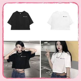 Áo croptop form rộng, In Chữ Champion, Freesize < 55KG