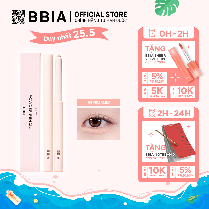 Kẻ bọng mắt Bbia Last Powder Pencil  0.8g- Bbia Official Store