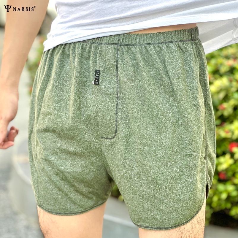 Quần đùi nam mặc nhà cao cấp NARSIS big size vải Cotton cạp chun co giãn tốt S23011